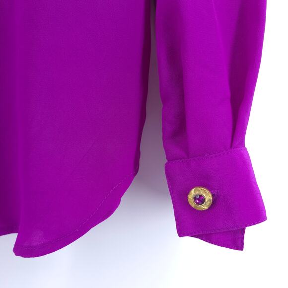 Vintage G.W Division of Graff Western Jeweled Button Down Studded Boho Blouse M - Picture 10 of 13